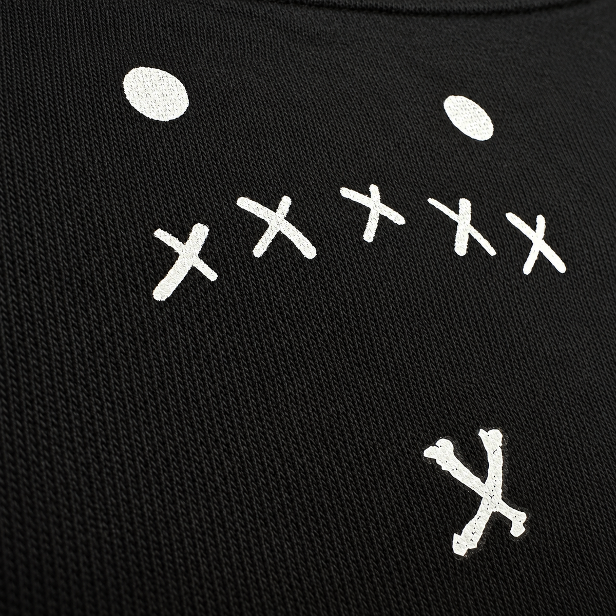 Angled close-up of RIZO face at back neckline
