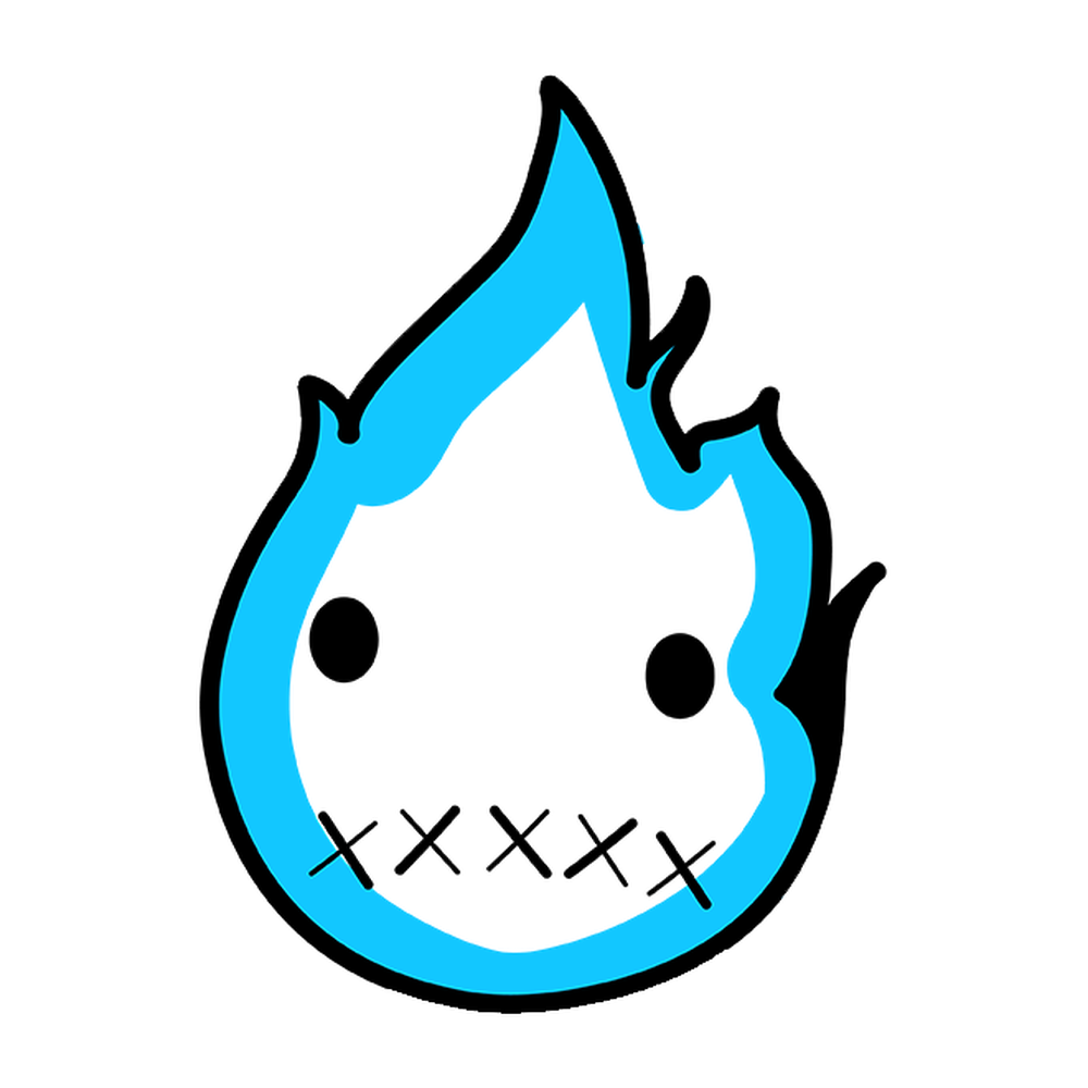 The finished blue and white Rizo flame mark